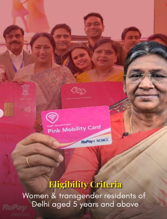 Pink Saheli Smart Cards, Delhi Transport Corporation, President Droupadi Murmu, Pink National Common Mobility Card, female bus passengers, mandatory for free travel-1-2