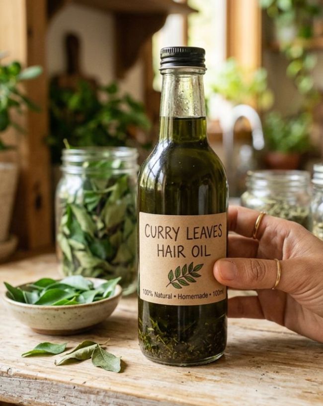 Curry Leaves Hair Oil-1-2-3-4