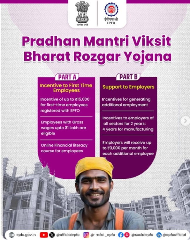 PM Viksit bharat rozgar yojana, PM Modi distribute 2400 crore incentives, good news for salaried employees, good news for small business owners-1-2-3