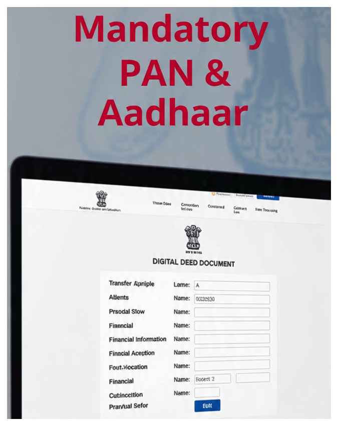 पैन (PAN) और आधार हुआ अनिवार्य, रजिस्ट्री होते ही खुद होगा नाम ट्रांसफर