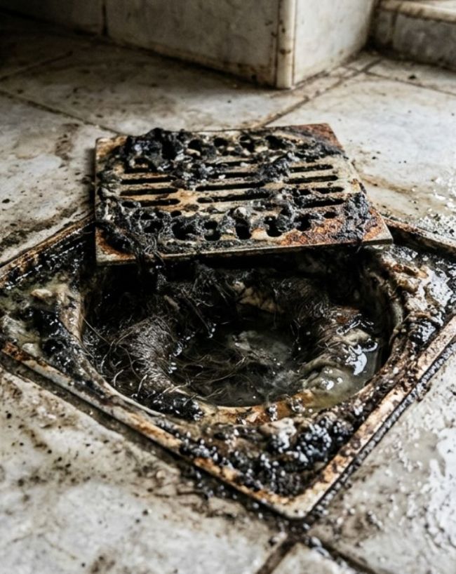 vinegar clean bathroom drains-1-2
