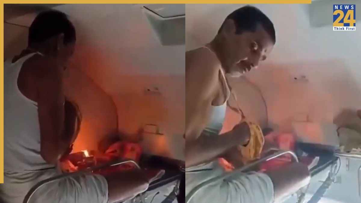 ट्रेन में दीया जलाते हुए शख्स का वीडियो सोशल मीडिया पर वायरल, यूजर्स ने रेलवे सेफ्टी पर उठाए सवाल