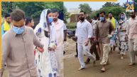 आस्था का अनोखा नजारा, नंगे पैर कीचड़ में चलते दिखे विराट-अनुष्का, प्रेमानंद महाराज के किए दर्शन