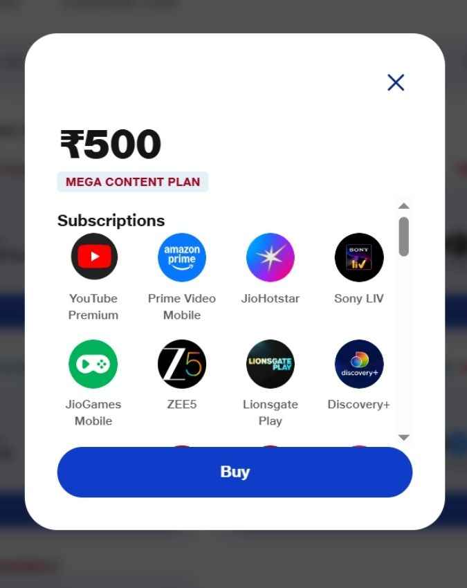 550 वाले प्लान में कितने OTT ऐप्स मिलेंगे