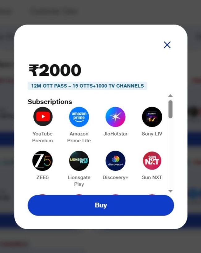 2,000 रुपये वाले प्लान में भी OTT की लंबी लिस्ट