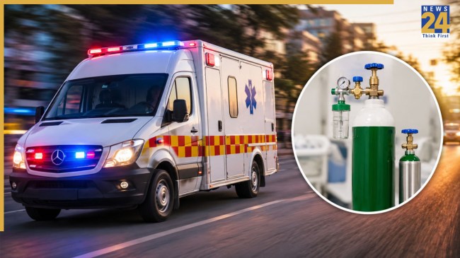 Mandla ambulance accident, Madhya Pradesh news, youth dies after oxygen runs out, Mandla Health Department, viral video MP