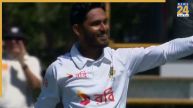तंजीद हसन पहले टेस्ट मैच में शतक लगाकर जश्न मनाते हुए/ Image: screengrab/ Star Sports