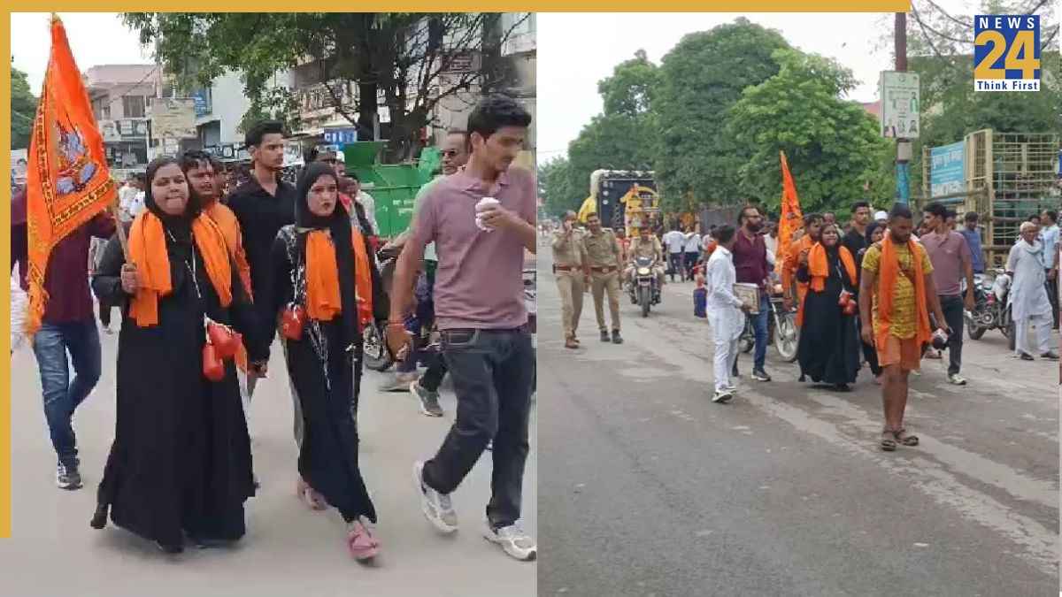 बुर्का पहनकर कांवड़ यात्रा पर निकलीं दो मुस्लिम महिलाएं… डासना मंदिर में करेंगी जलाभिषेक; बरसाए गए फूल