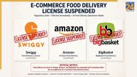 Amazon Swiggy BigBasket food license suspended update