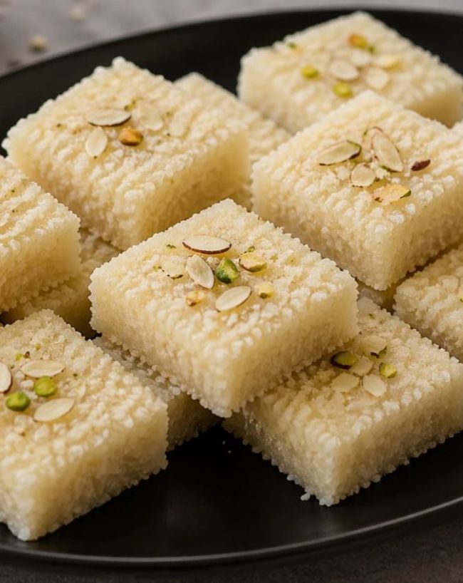 10 मिनट की इंस्टेंट नारियल बर्फी