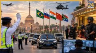 BRICS Summit 2026 : जमीन से आसमान तक अभेद्य सुरक्षा का पहरा, 5000 ट्रैफिक पुलिसकर्मी तैनात; किले में तब्दील हुए VIP होटल