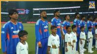 भारतीय टीम राष्ट्रगान के दौरान/ Image Source: Screengrab; Fancode