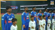 भारतीय टीम राष्ट्रगान के दौरान/ Image Source: Screengrab; Fancode