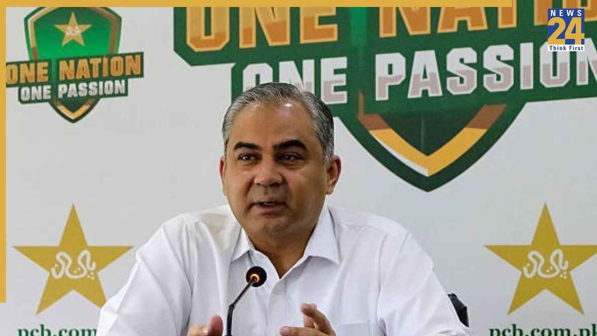 मोहसिन नकवी प्रेस कॉन्फ्रेंस में/ Image Source: PCB