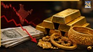 Indian gold jewelry with Indian rupee notes graphic