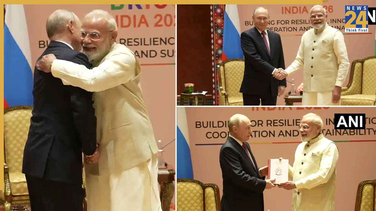 PM Modi Putin meeting, BRICS Summit 2026, Bharat Mandapam bilateral meeting, India-Russia relations, Vladimir Putin Delhi visit