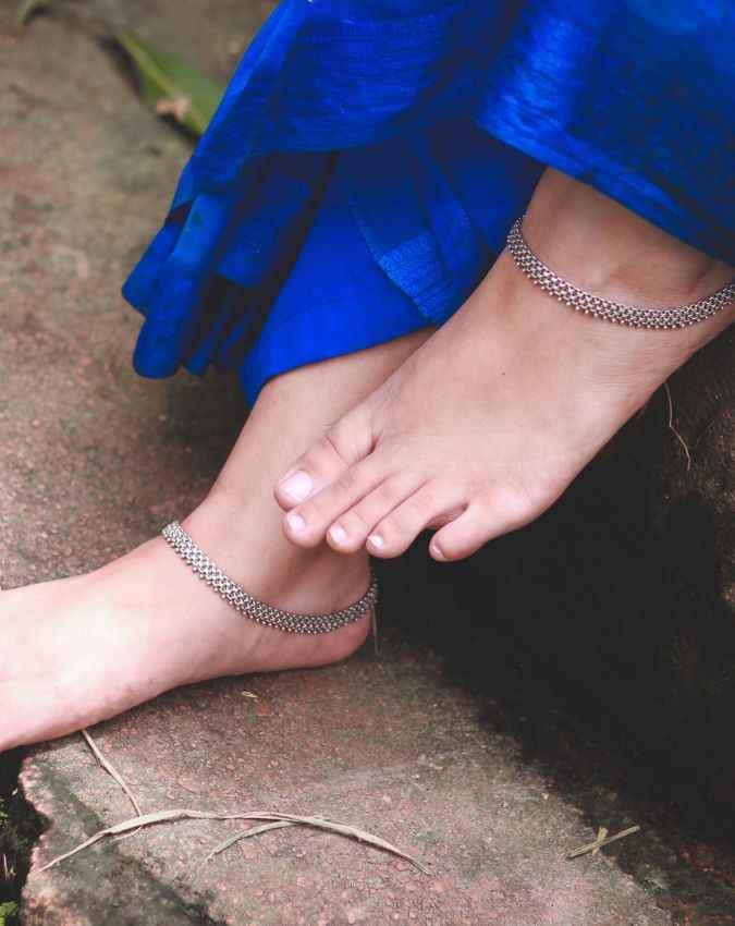  पतली वोवेन डिजाइन की पायल 