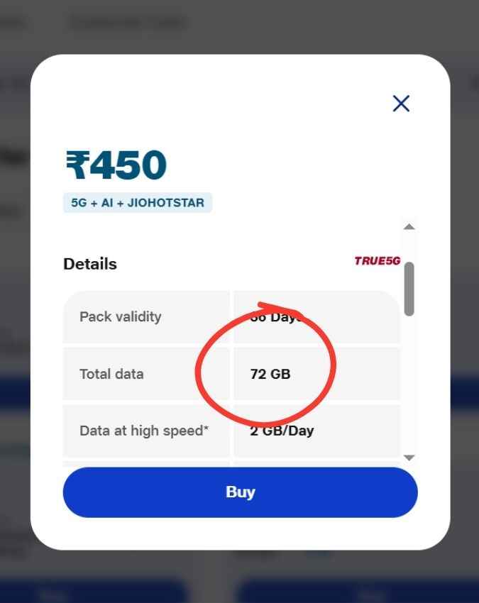 36 दिन में मिलेगा 72GB डेटा
