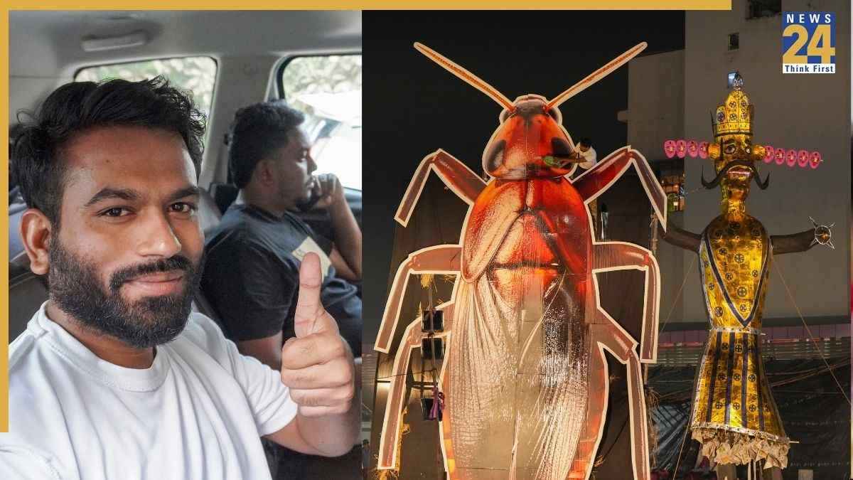 Abhijeet Dipke cockroach effigy PTI 2