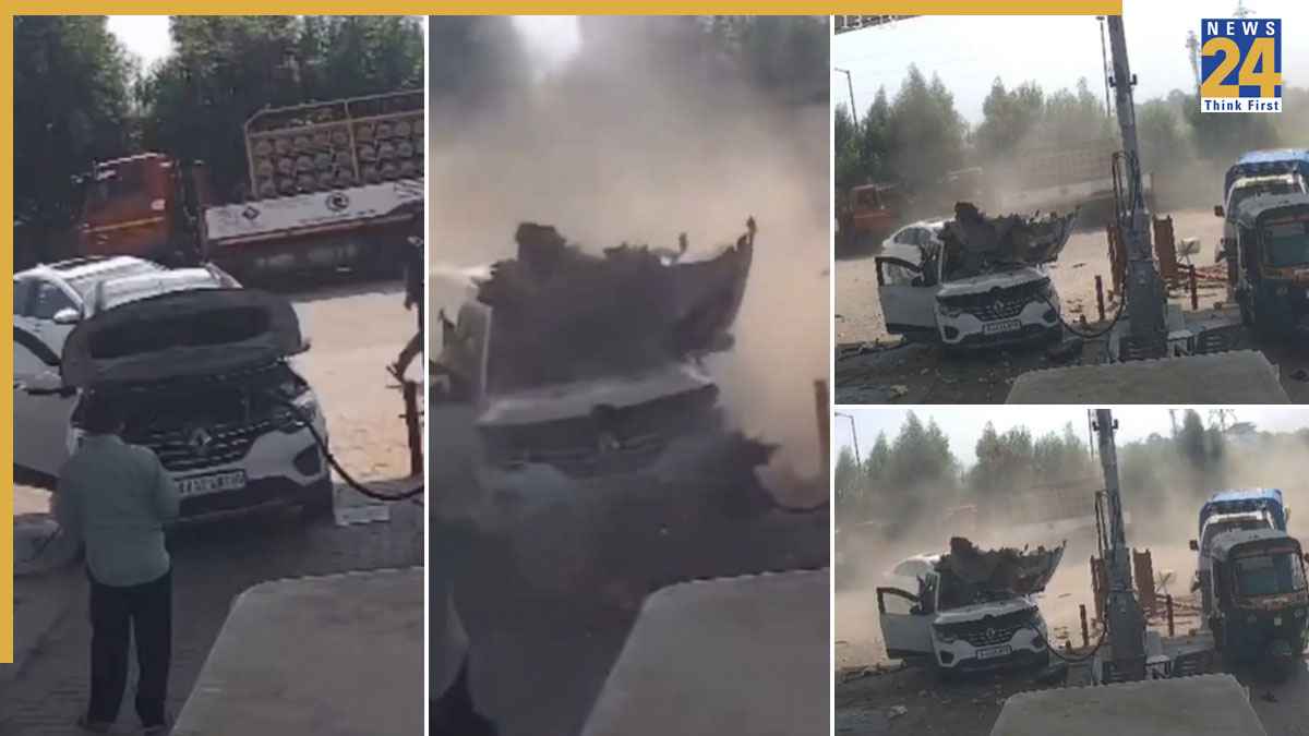 धमाके के साथ हवा में उड़ी CNG कार, शीशों और गाड़ी के टुकड़े दूर-दर तक बिखरे, वीडियो आया सामने
