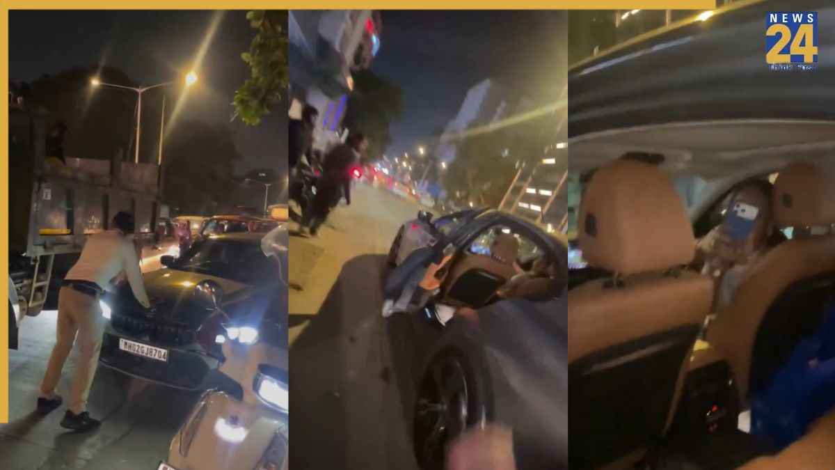 VIDEO : पहले ट्रैफिक स्टॉप में ठोकी BMW, फिर पुलिसवाले से झगड़ने लगी महिला ड्राइवर