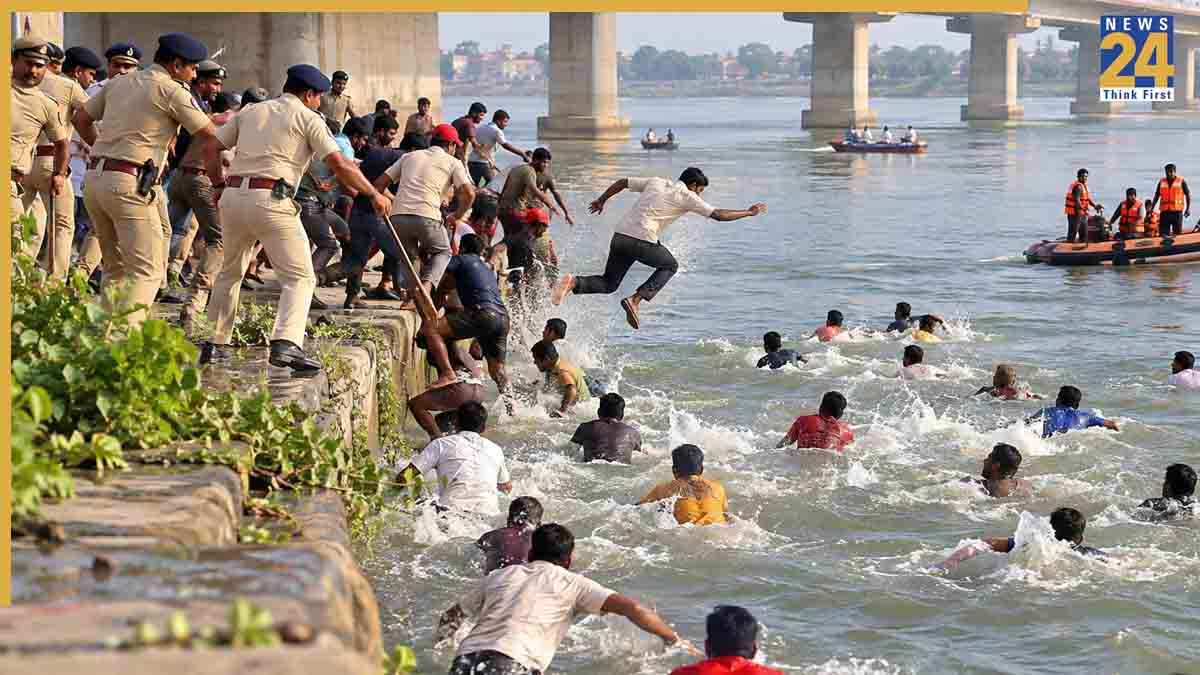 पटना में पुलिस कार्रवाई के दौरान मचा हड़कंप, पुनपुन नदी में कूदे 60 लोग, 2 की डूबने से मौत
