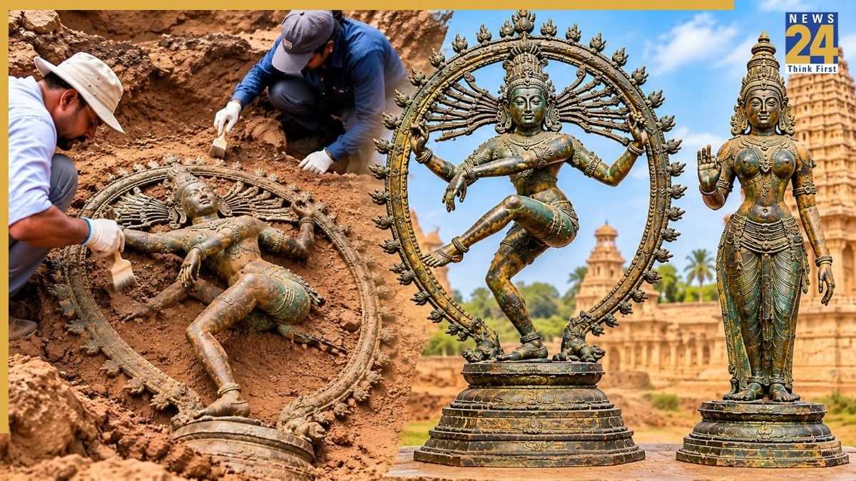 तमिलनाडु में खुदाई के दौरान मिलीं भगवान नटराज और देवी शिवकामी की प्राचीन कांस्य मूर्तियां