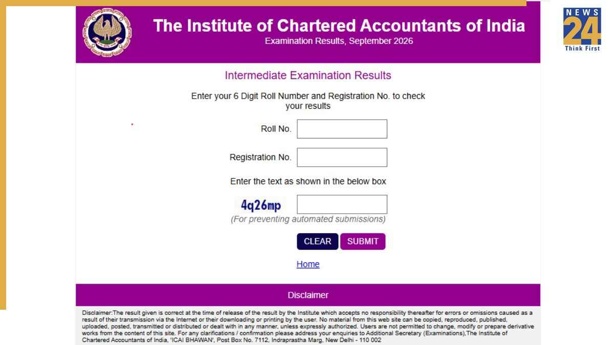 ICAI CA Inter September 2026 Result Declared at caresults icai org Direct Link Scorecard and Passing Percentage in Hindi