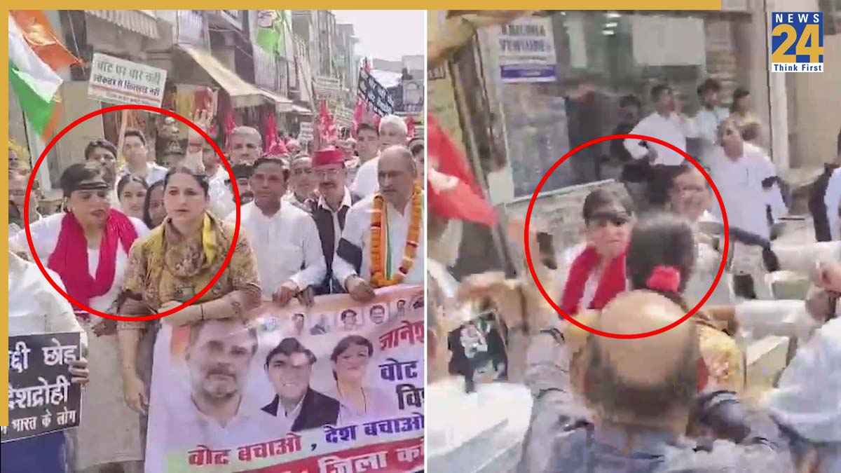 EC के खिलाफ कांग्रेस के प्रदर्शन में 'महाभारत', दो महिला नेताओं ने एक दूसरे को जड़े थप्पड़; VIDEO वायरल