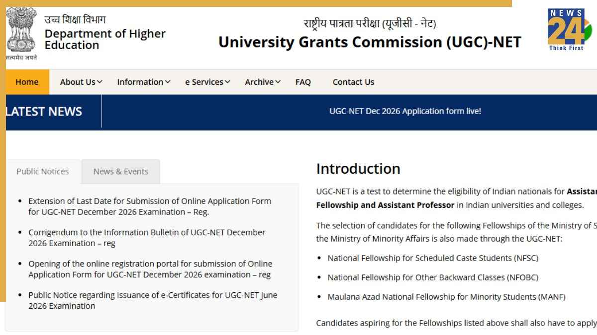 UGC NET December 2026 Application Form Last Date Today 31 October NTA Registration Correction Window Details in Hindi.